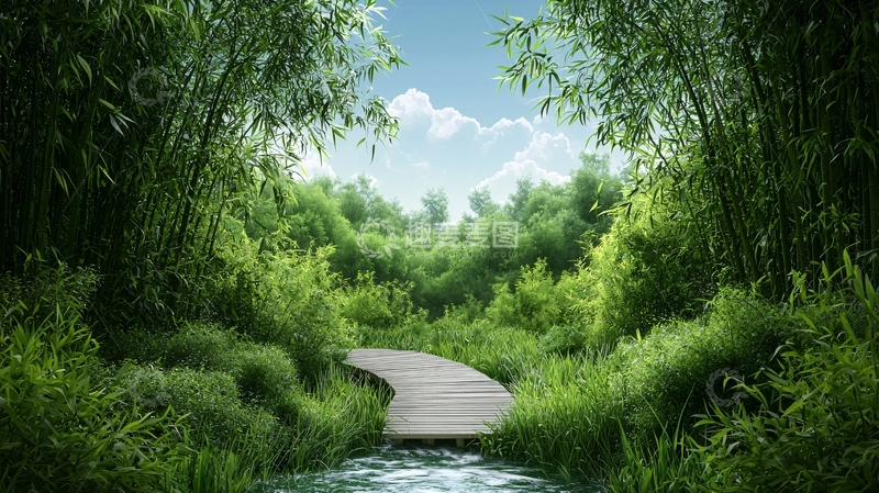 高清大图下载【趣麦麦图】绿色森林小路