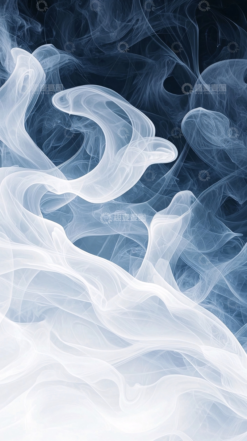 高清大图下载【趣麦麦图】蓝色烟雾状抽象背景