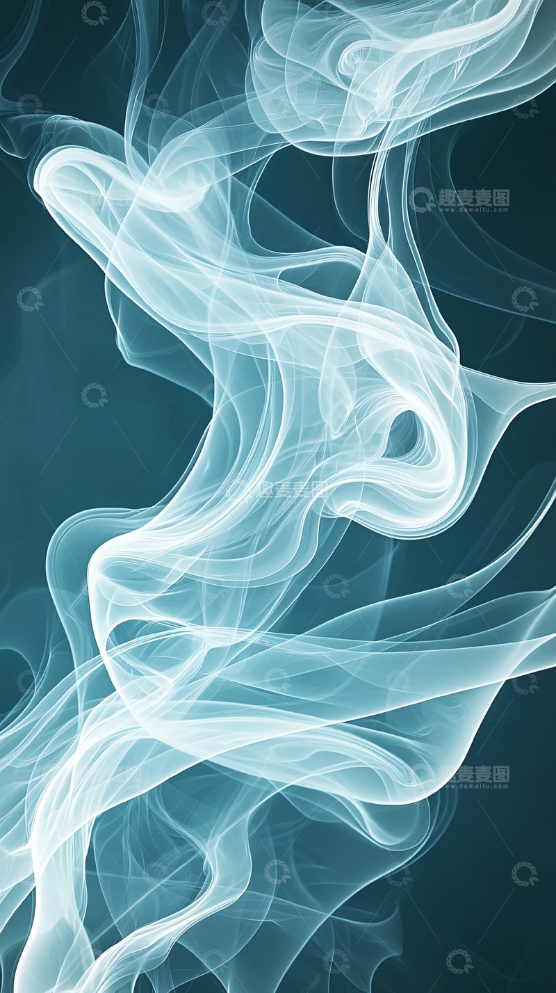 高清大图下载【趣麦麦图】蓝色背景下的白色烟雾