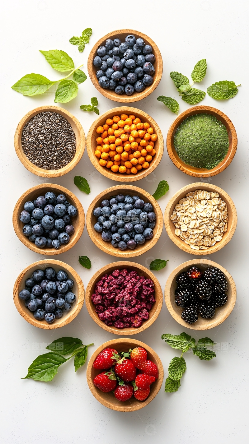 高清大图下载【趣麦麦图】多种水果的木碗