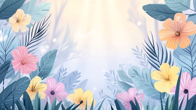 高清大图下载【趣麦麦图】梦幻花卉背景图案