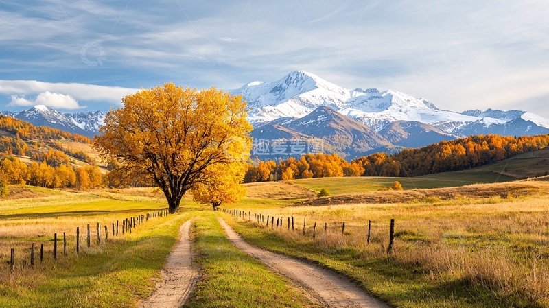 高清大图下载【趣麦麦图】秋季山景小路