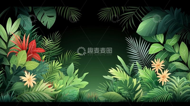 高清大图下载【趣麦麦图】热带雨林植物背景