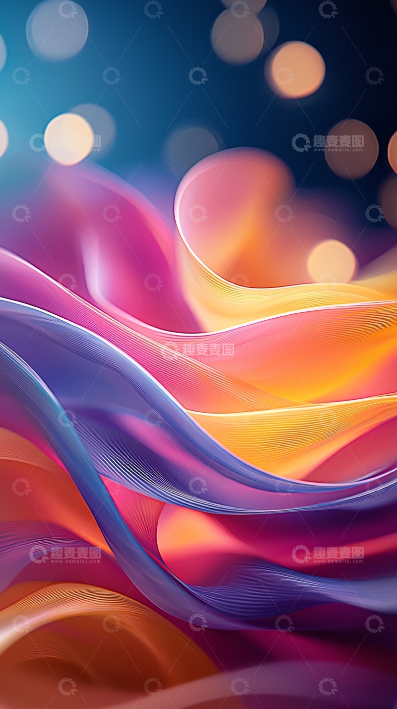 高清大图下载【趣麦麦图】柔和的色彩流体抽象背景