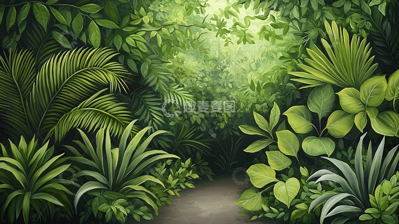 高清大图下载【趣麦麦图】茂密的热带植物