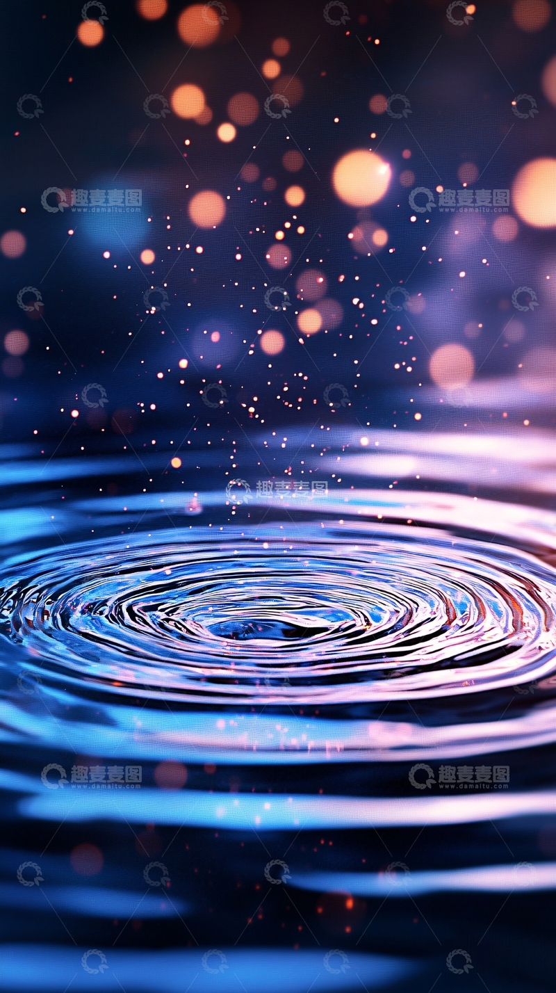 高清大图下载【趣麦麦图】水面涟漪星光点点