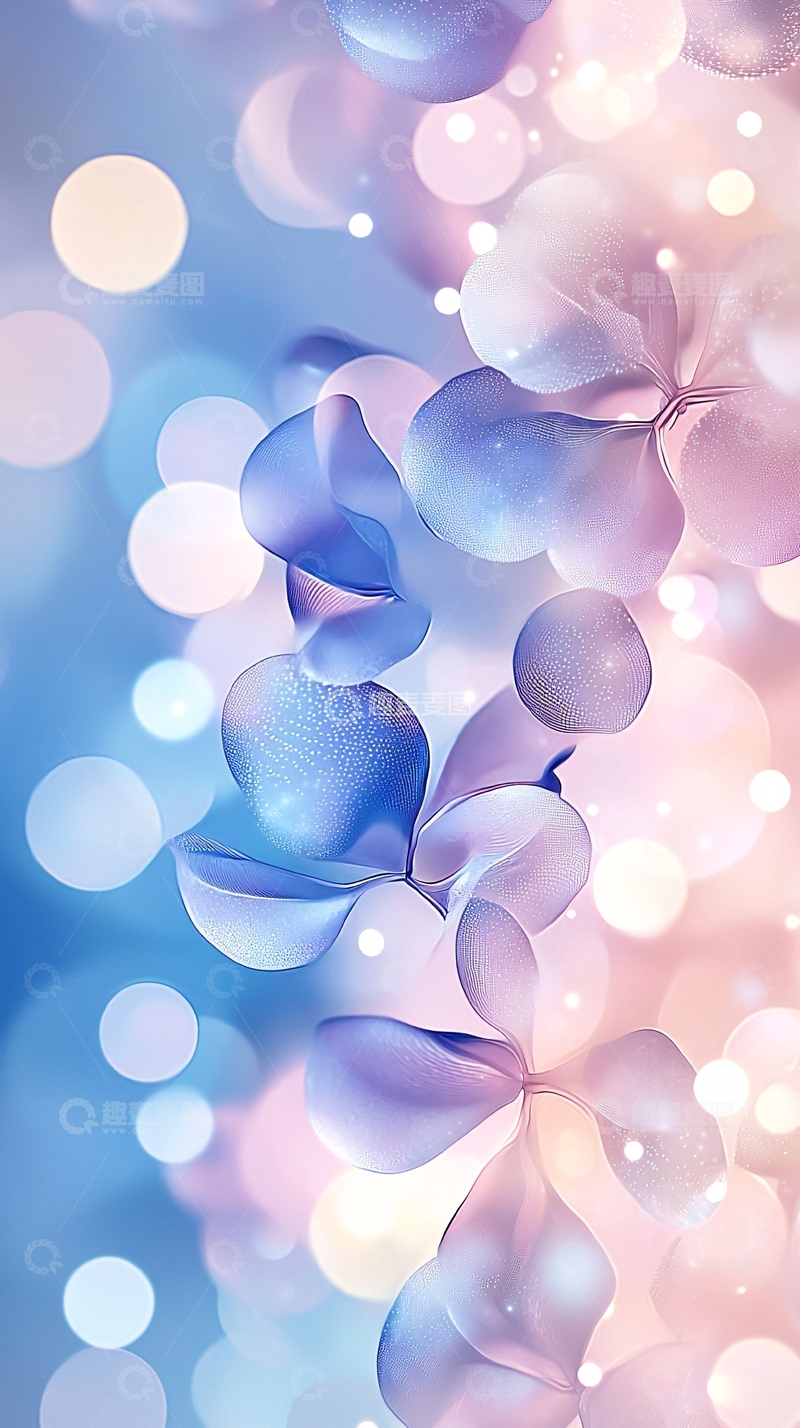 高清大图下载【趣麦麦图】梦幻花朵光斑背景