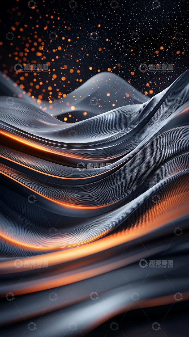 抽象曲线金属质感