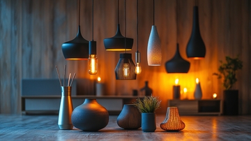 室内装饰与灯具特写