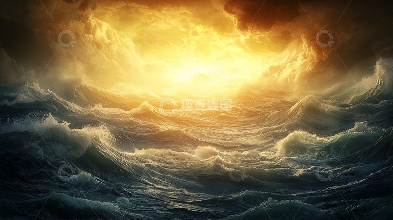 高清大图下载【趣麦麦图】暴风雨中的海洋