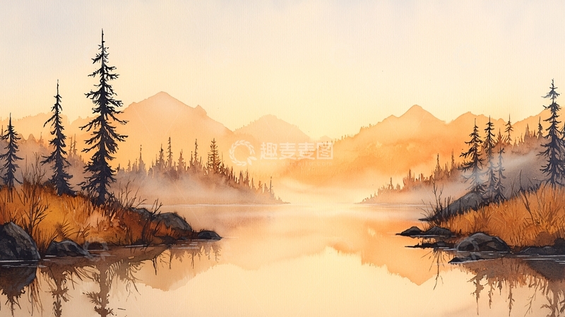 高清大图下载【趣麦麦图】秋日湖光山色