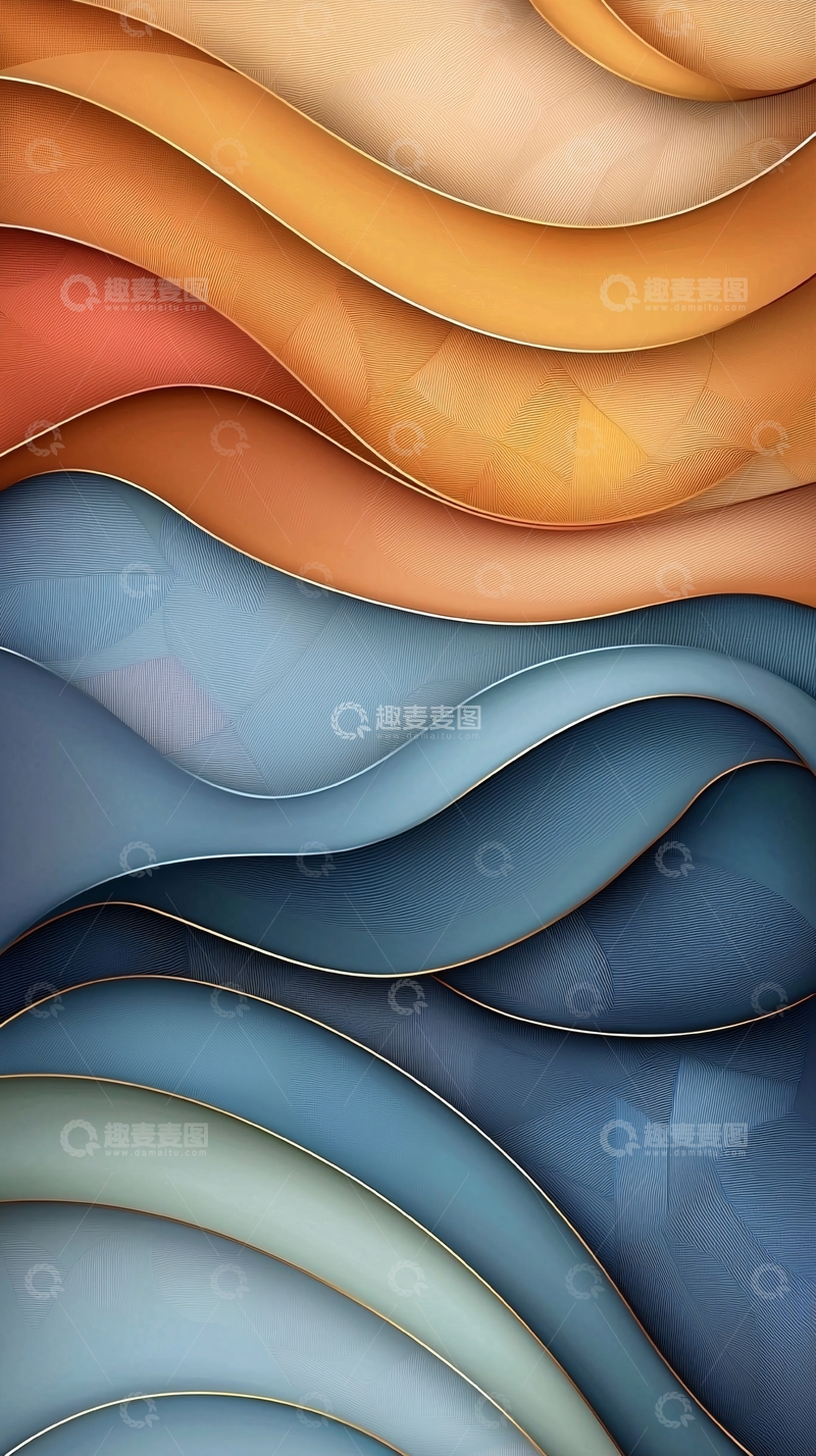 高清大图下载【趣麦麦图】抽象波浪形渐变背景