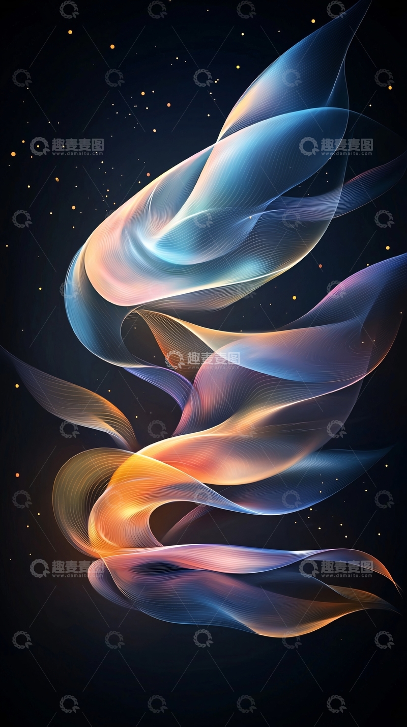 高清大图下载【趣麦麦图】流动曲线高清图片