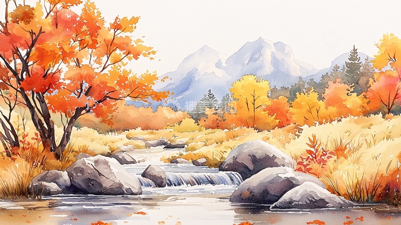 高清大图下载【趣麦麦图】秋日山水风景画
