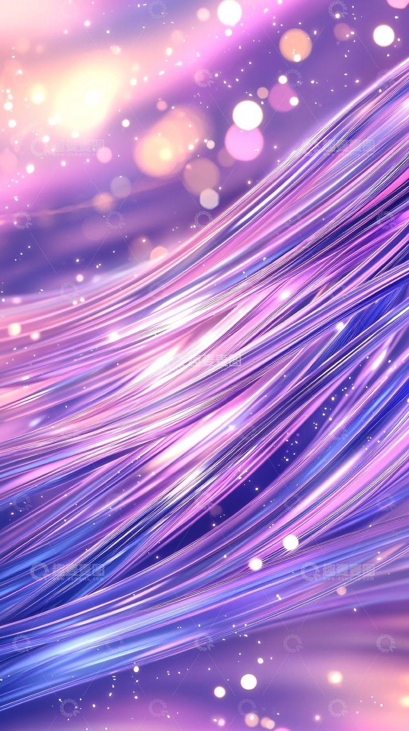 高清大图下载【趣麦麦图】紫色光线缠绕星空背景