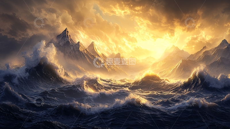 高清大图下载【趣麦麦图】波涛汹涌的海面