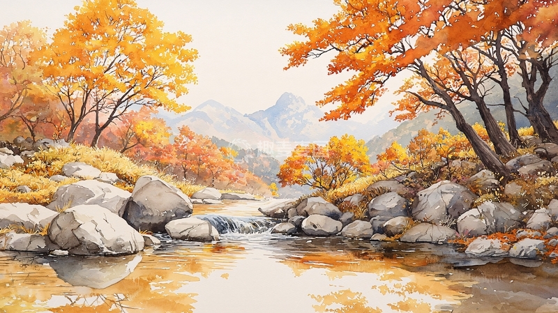 高清大图下载【趣麦麦图】秋日山间小溪水