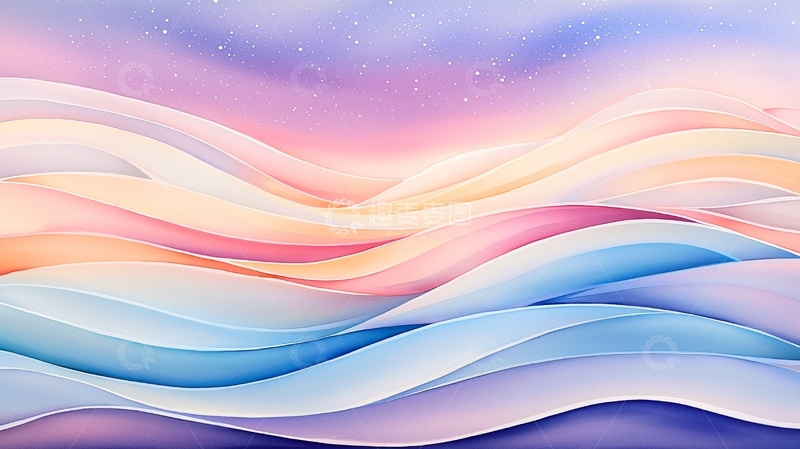高清大图下载【趣麦麦图】抽象渐变色波浪背景