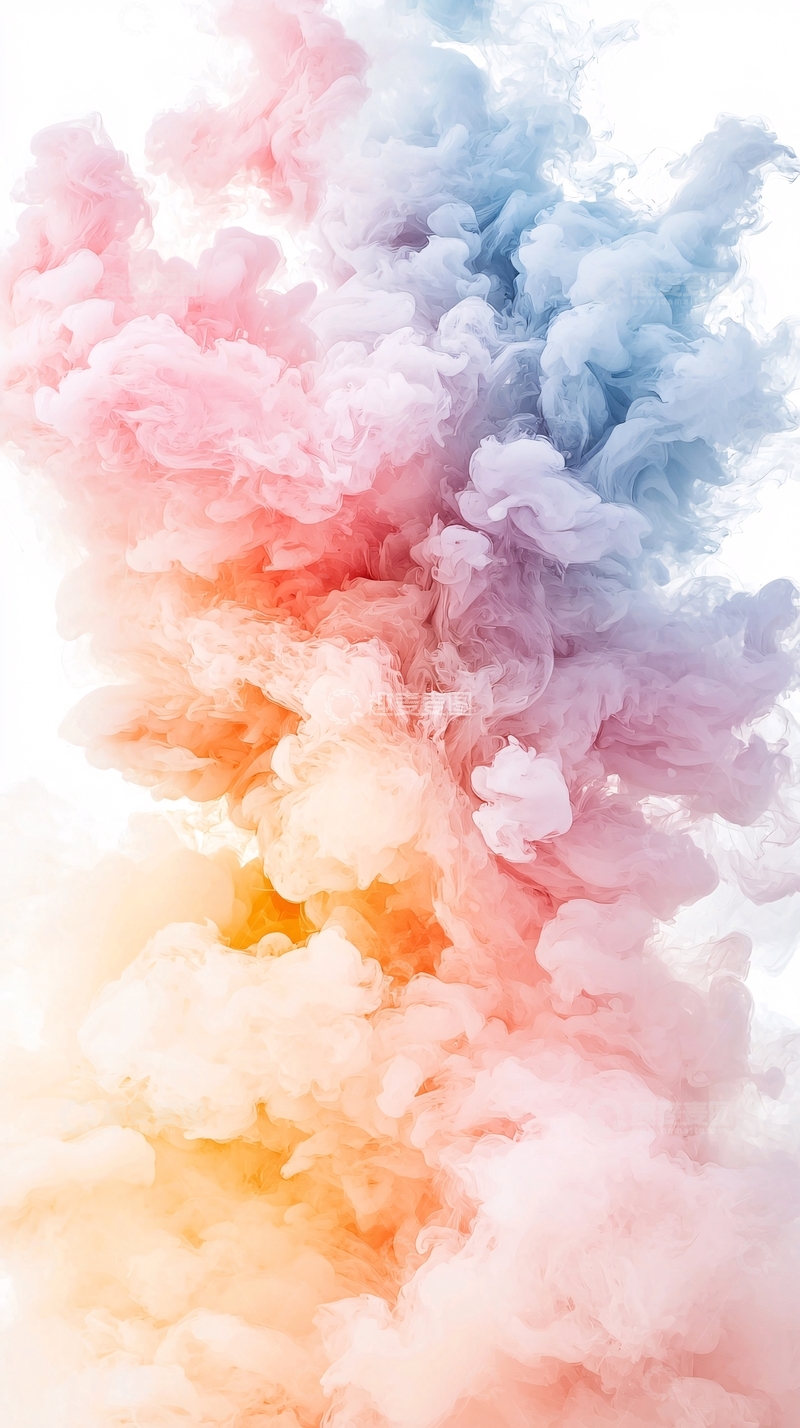 高清大图下载【趣麦麦图】彩色烟雾在空中弥漫