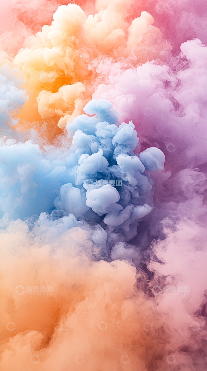 高清大图下载【趣麦麦图】彩色烟雾梦幻背景