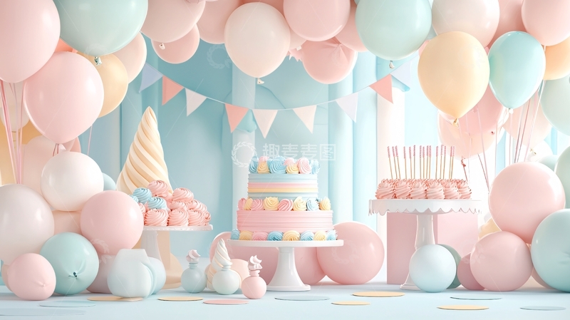 高清大图下载【趣麦麦图】生日派对背景