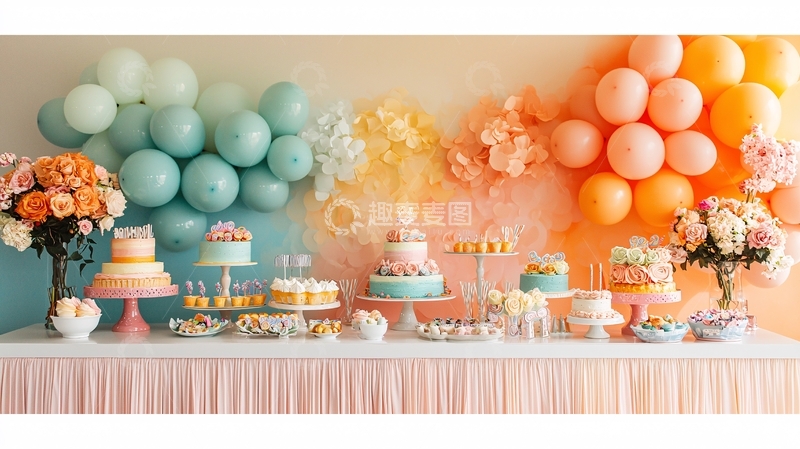 高清大图下载【趣麦麦图】生日派对甜点台