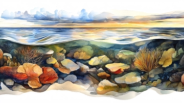 水下岩石高清图片