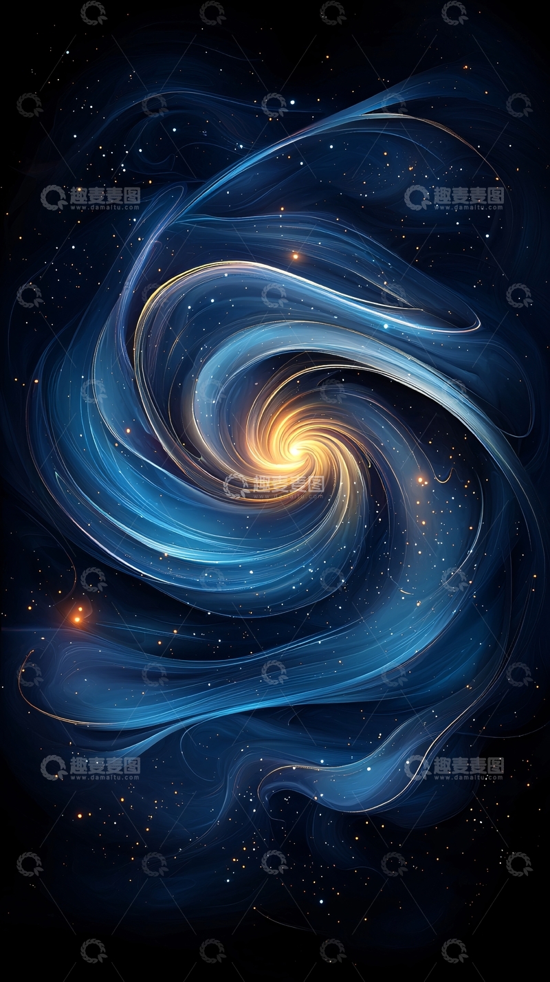 高清大图下载【趣麦麦图】蓝色漩涡星云背景