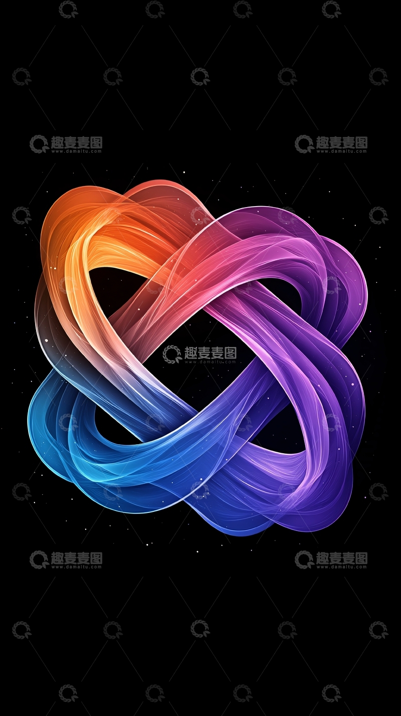 高清大图下载【趣麦麦图】彩色渐变扭曲环形