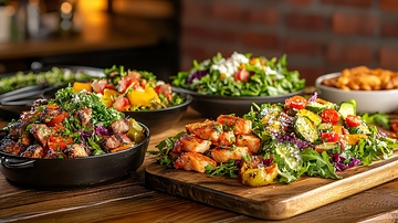 美味丰盛的沙拉拼盘