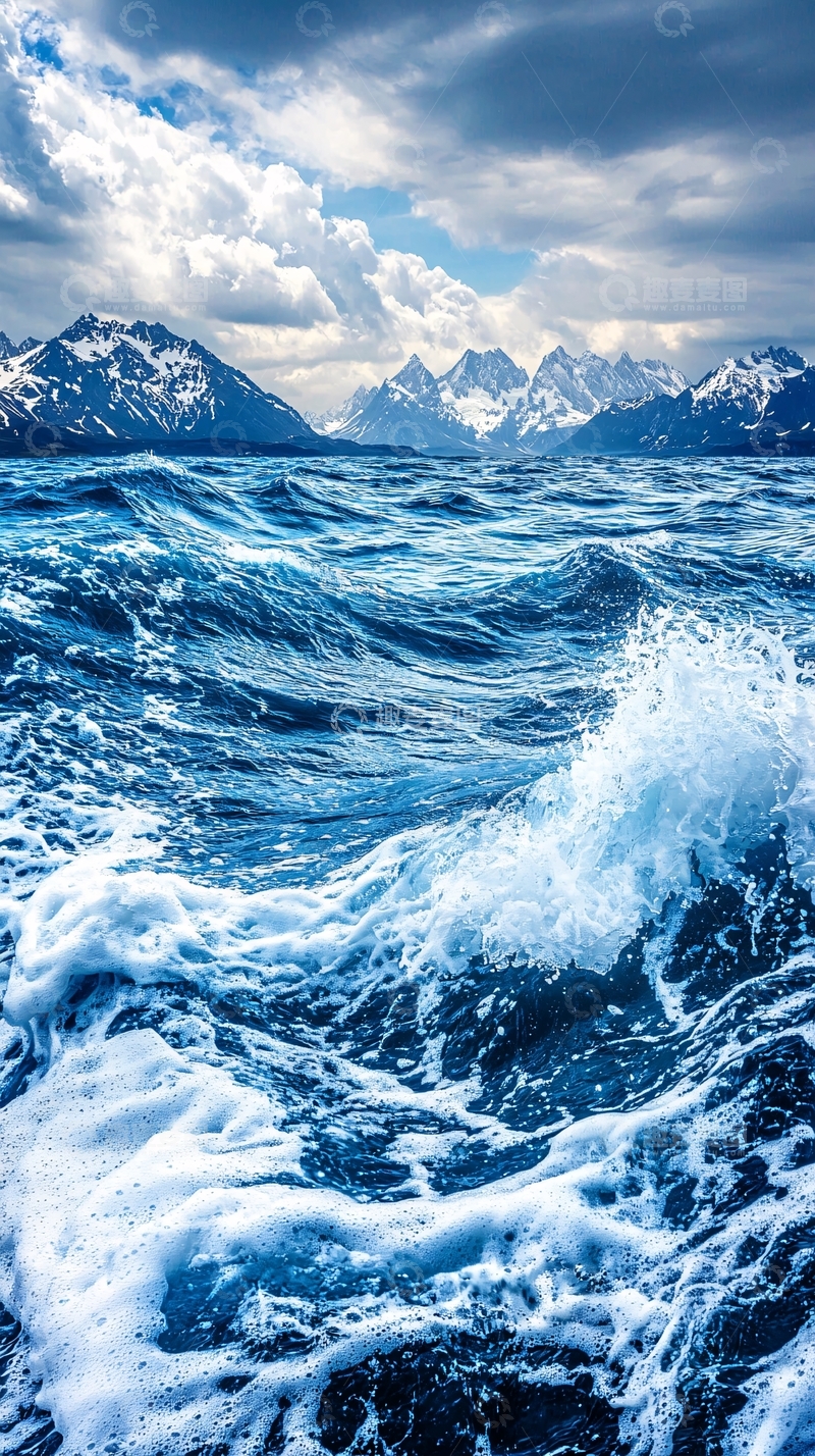 高清大图下载【趣麦麦图】波涛汹涌的山海风光