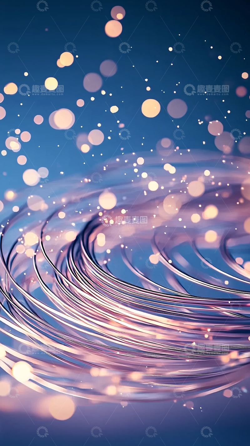 高清大图下载【趣麦麦图】光纤缠绕与朦胧光点