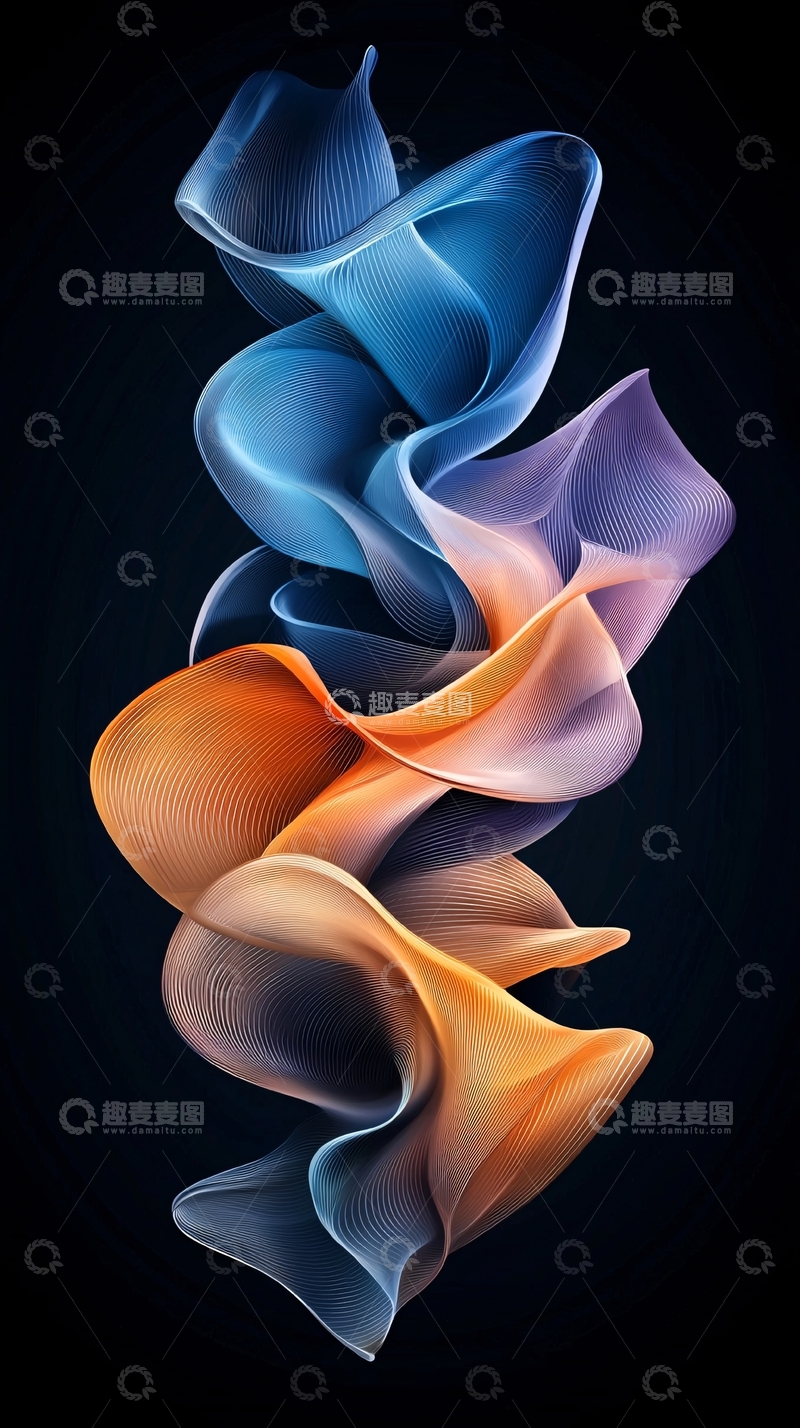 高清大图下载【趣麦麦图】抽象流动曲线