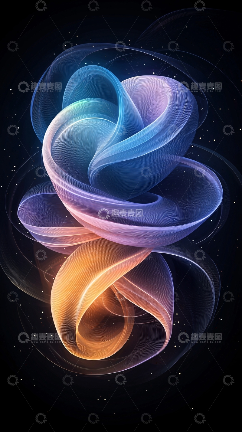 高清大图下载【趣麦麦图】抽象螺旋曲线