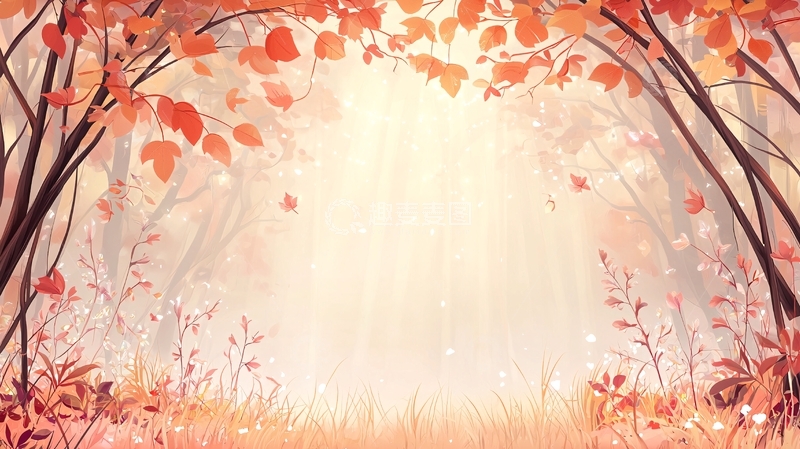 高清大图下载【趣麦麦图】秋天童话森林背景