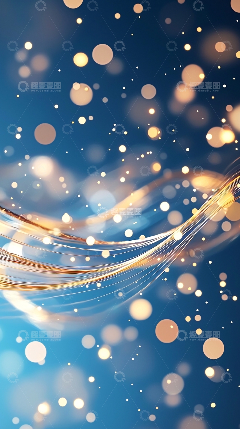 高清大图下载【趣麦麦图】蓝色背景金色光斑