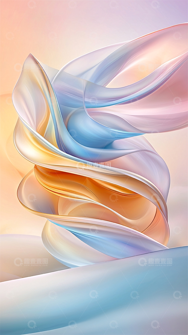 高清大图下载【趣麦麦图】抽象丝绸流动