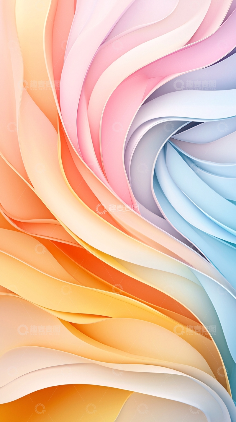 高清大图下载【趣麦麦图】抽象渐变色彩漩涡