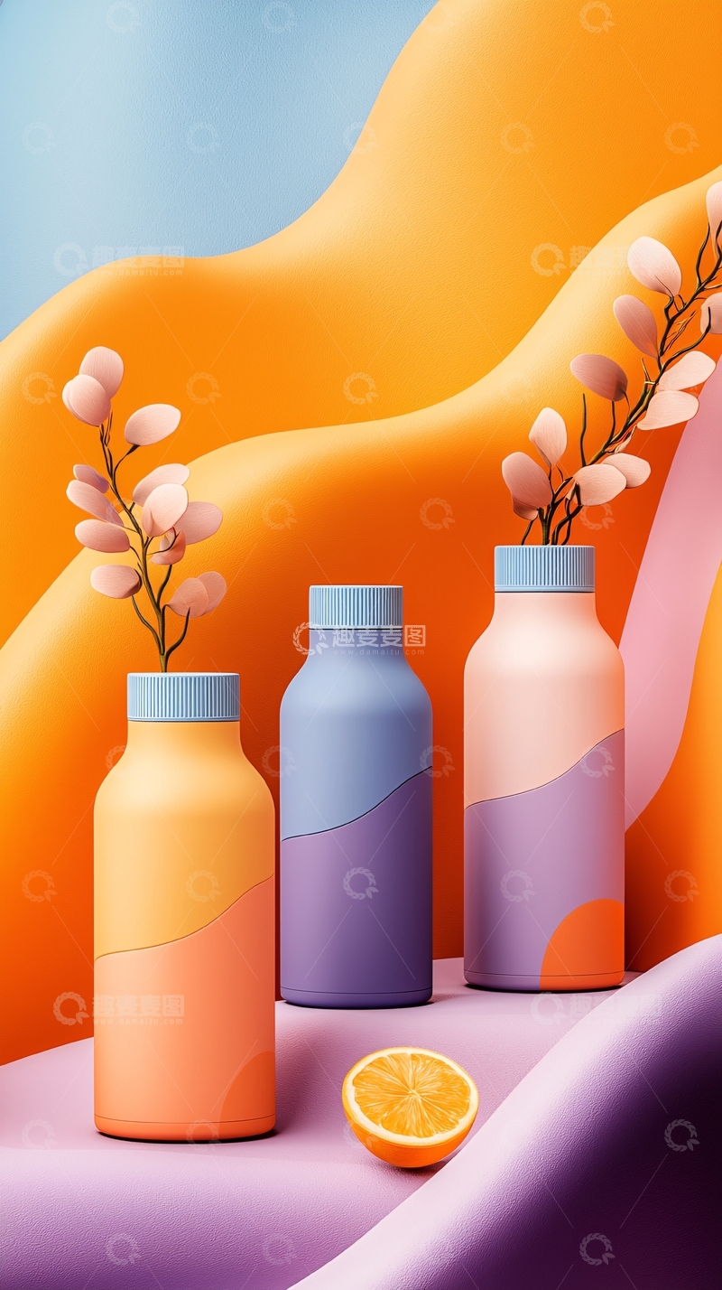 高清大图下载【趣麦麦图】清新配色瓶子