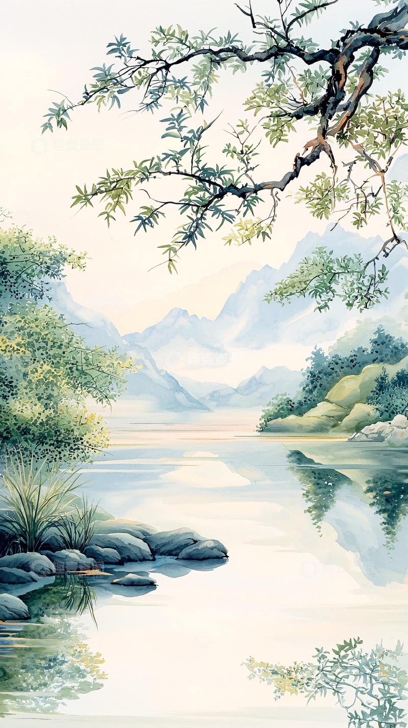 高清大图下载【趣麦麦图】水墨山水高清图片