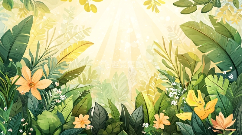 高清大图下载【趣麦麦图】阳光下的热带植物