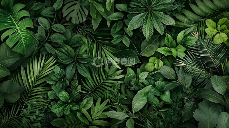高清大图下载【趣麦麦图】热带植物繁茂背景
