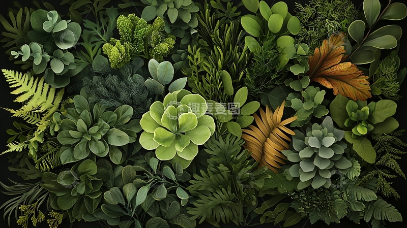 高清大图下载【趣麦麦图】茂盛的绿色植物墙