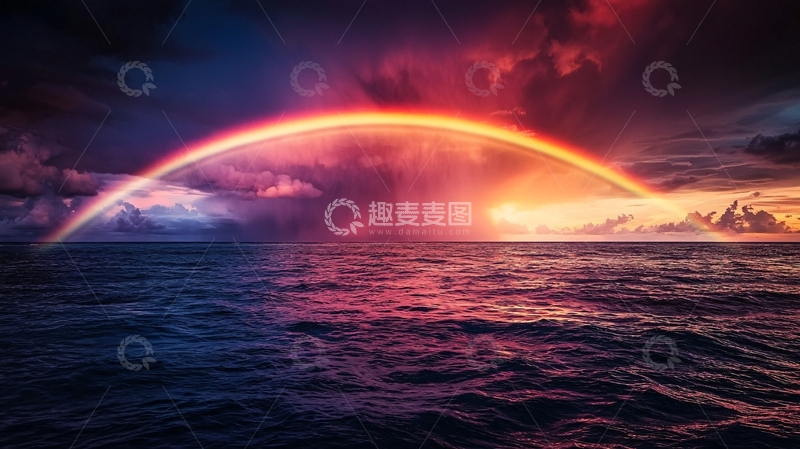 高清大图下载【趣麦麦图】海面上的神秘光弧