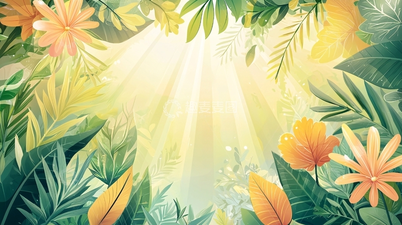 高清大图下载【趣麦麦图】阳光穿过树叶照耀