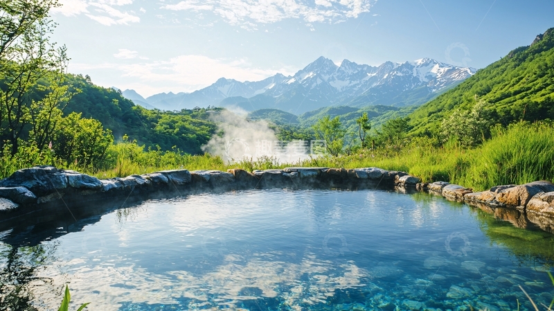 高清大图下载【趣麦麦图】清澈水面映山色
