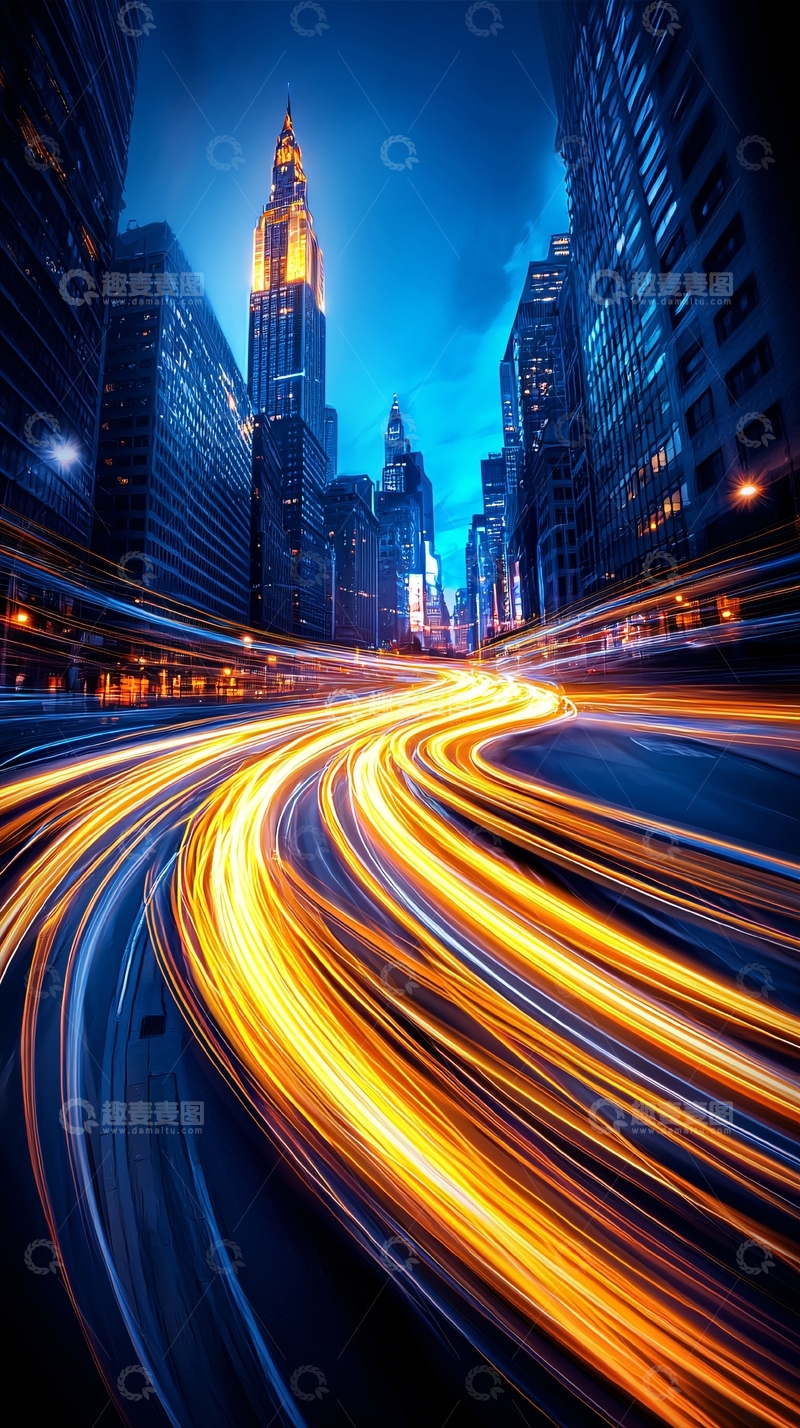 高清大图下载【趣麦麦图】城市夜景光轨