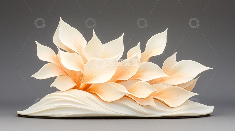 高清大图下载【趣麦麦图】米色花瓣堆叠的艺术品