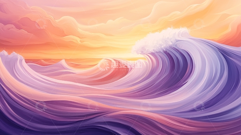 高清大图下载【趣麦麦图】紫色海浪高清图片