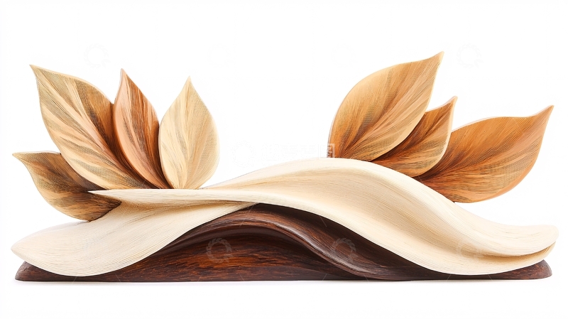 高清大图下载【趣麦麦图】木质叶片装饰摆件